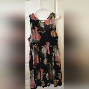 Maeve Black Floral Sleeveless Dress